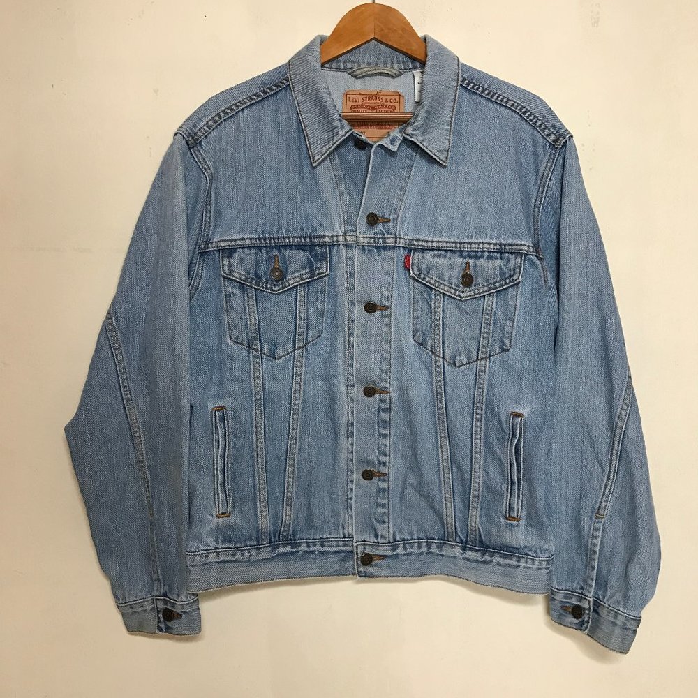 Levi's Men Size L Vintage Classic Cotton Denim Trucker Jacket Made in Hong Kong
